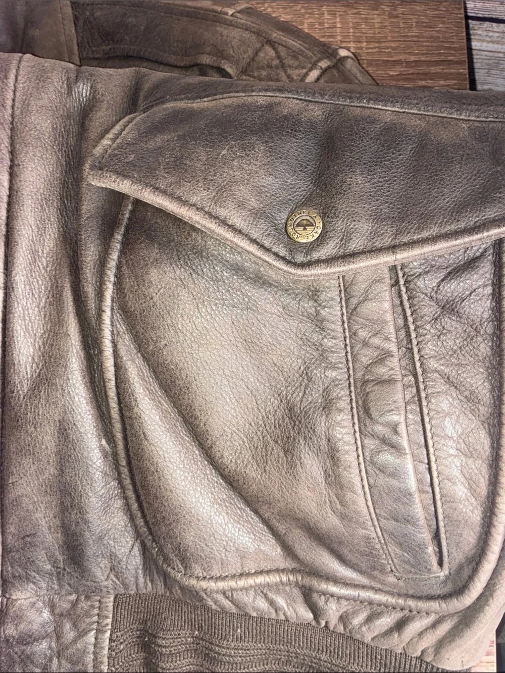 VINTAGE ROUNDTREE & YORKE LEATHER BOMBER MENS JACKET BROWN SIZE XL